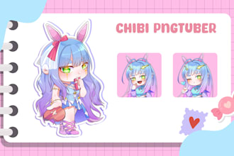 draw a custom reactive chibi pngtuber
