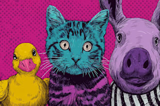 create animals cartoon illustration