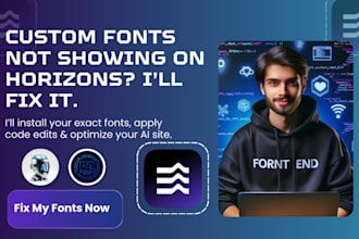 setup hostinger horizons custom font add exact fonts code edit ai website fix