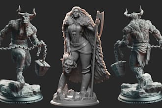 sculpt and model custom 3d characters and miniatures stl file for 3d printing