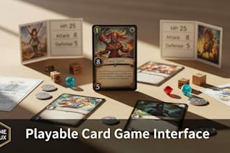 design UI and UX assets for your digital card game or tcg mobile game