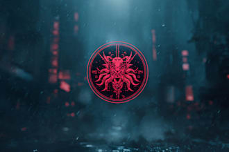 design unique fantasy cyberpunk horror logo for