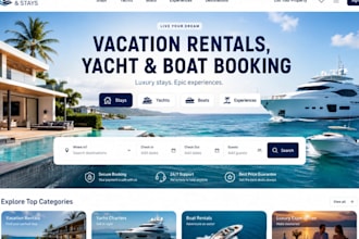 create airbnb style vacation rental website, yacht, boat booking website