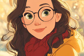 beautiful portrait in disney cartoon