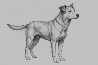 draw your pet into portrait realistic sketch