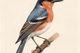 paint a bird, animal, insect illustration on watercolor