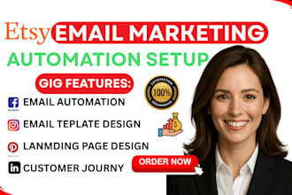 build etsy email automations, abandoned cart, welcome flow and upsell system