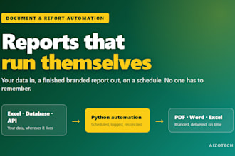 build document automation and automated excel and pdf reporting