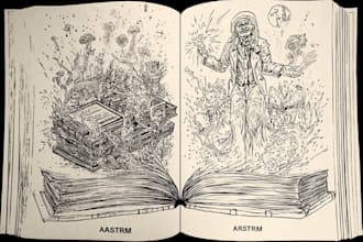 create vintage comic, horror and sci fi art