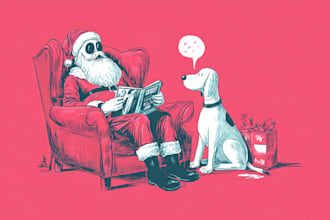 draw a christmas card or a christmas themed pop art