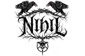 design a premium black metal logo for your band or brand