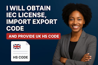 obtain iec license code export and import UK hs code