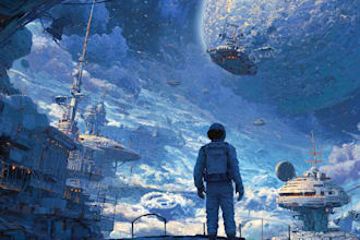 draw sci fi illustration and sci fi sci fi illustration