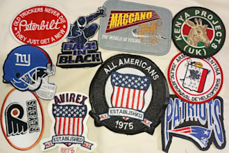 create custom embroidered,patch,iron on,sew on,velcro badge