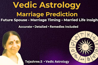 do marriage prediction, spouse traits and timing analysis using vedic astrology