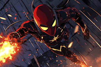 design superhero with glowing powers and effects