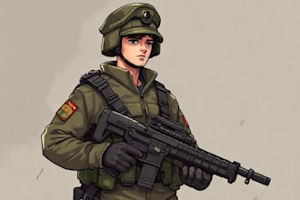 draw military themed illustrations