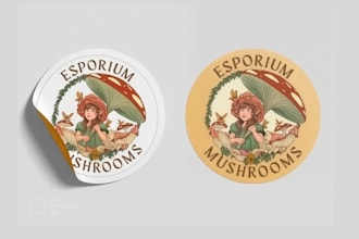 draw professional mushroom logo for your business