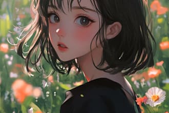 anime character, fanart, and original character