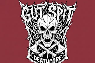 make a hand drawn deathcore logo for your band