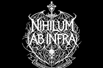 design a dark and chaotic black metal logo