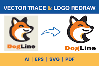 vector trace and redraw your logo to high resolution