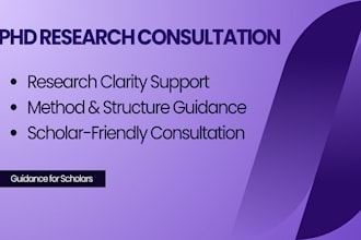 provide phd consultation for research planning and guidance