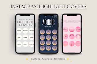 design custom instagram highlight covers and an aesthetic bio for your profile