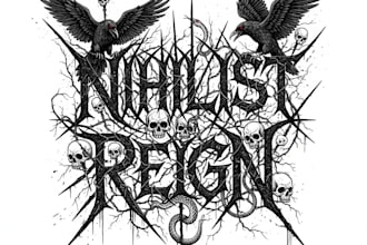 design a chaotic black metal logo