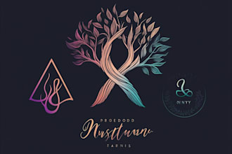 do celestial botanical logo with stars or moons