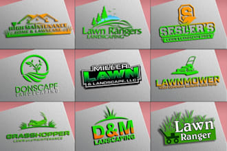 do minimalist super lawn care, natural tree care, landscape logo for your busine