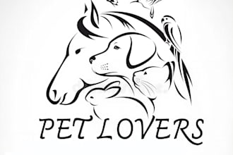 create premiume horse dog and animal pet farm logo design