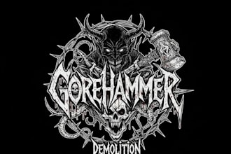 design hand draw a brutal death metal logo