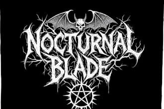 sketch an old school black metal logo