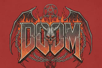 create a unique hand drawn doom logo