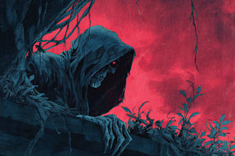 draw horror dark art, metal stoner album cover illustration
