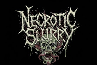 custom draw a goregrind metal logo