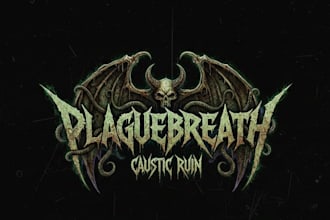 draw a filthy blackened thrash logo