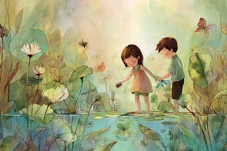 make a watercolor children illustration