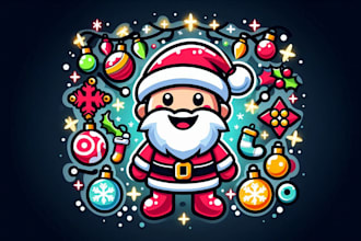 make an amazing christmas mascot logo design with free vector