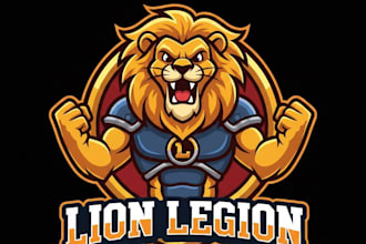 make an lion mascot logo for you with t shirt design