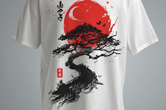 do japanese and anime streetwear design for tshirt  clothing