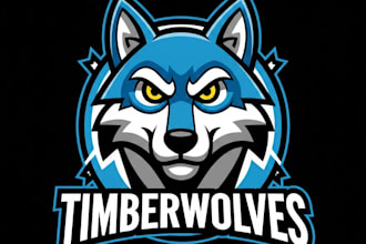 make unique wolf mascot logo design with t shirt design