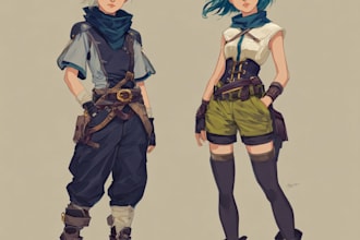 make a anime style characters commission