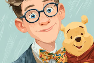 design cute disney cartoon portrait