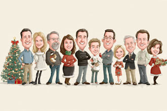 draw christmas cartoon caricature