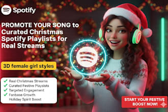 promote your song to curated christmas spotify playlists for real streams