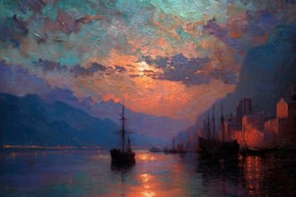 paint a real landscape oil painting on canvas