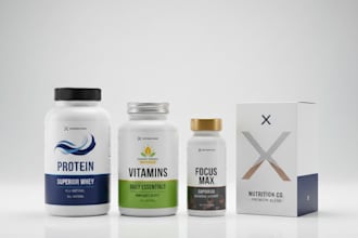 design supplement or hemp product packaging box and label