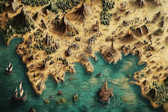 make fantasy map illustration
